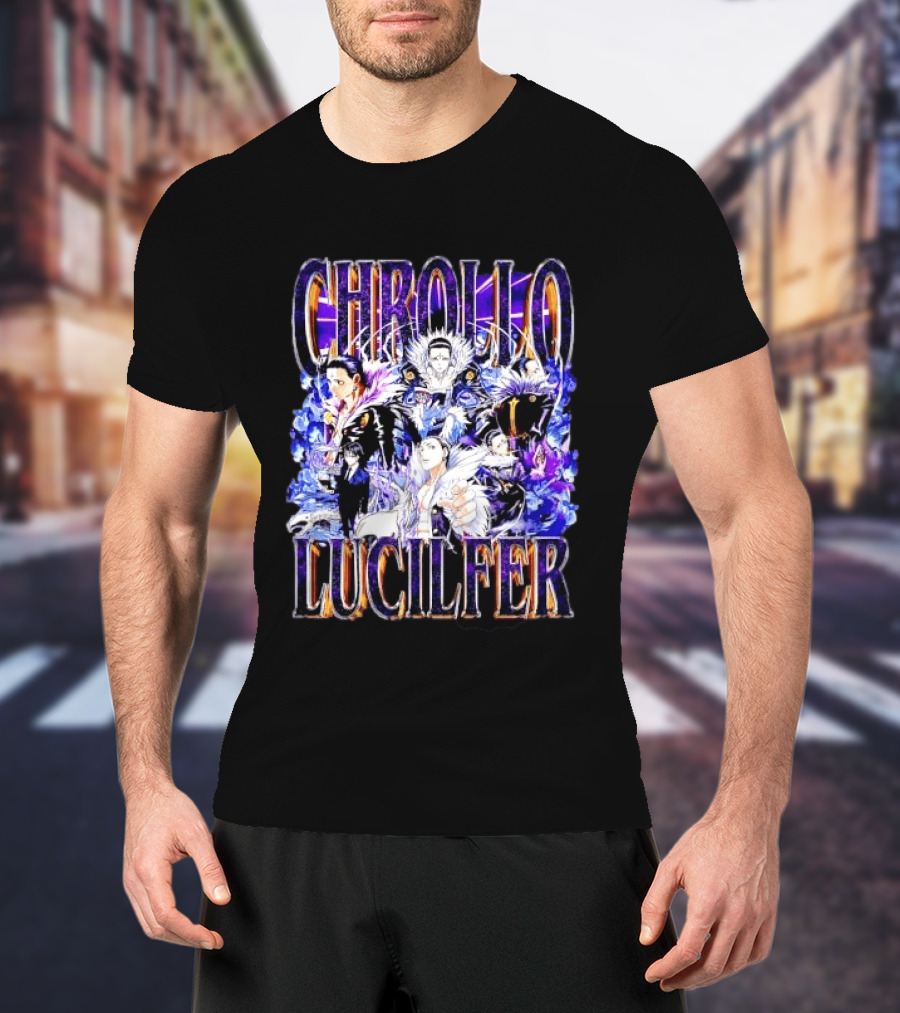 Chrollo Lucilfer Multiple Poses Purple Aura Flames Bootleg Collage Anime Hunter X Hunter T T-Shirt