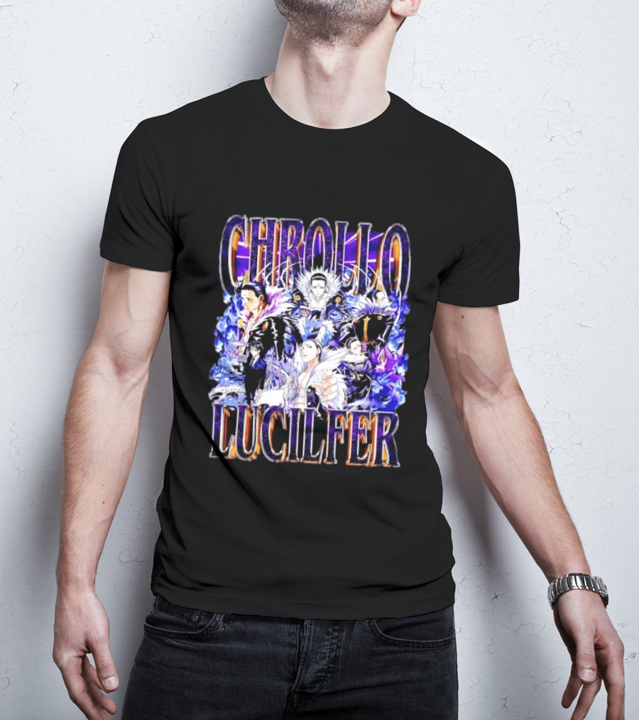 Chrollo Lucilfer Multiple Poses Purple Aura Flames Bootleg Collage Anime Hunter X Hunter T T-Shirt