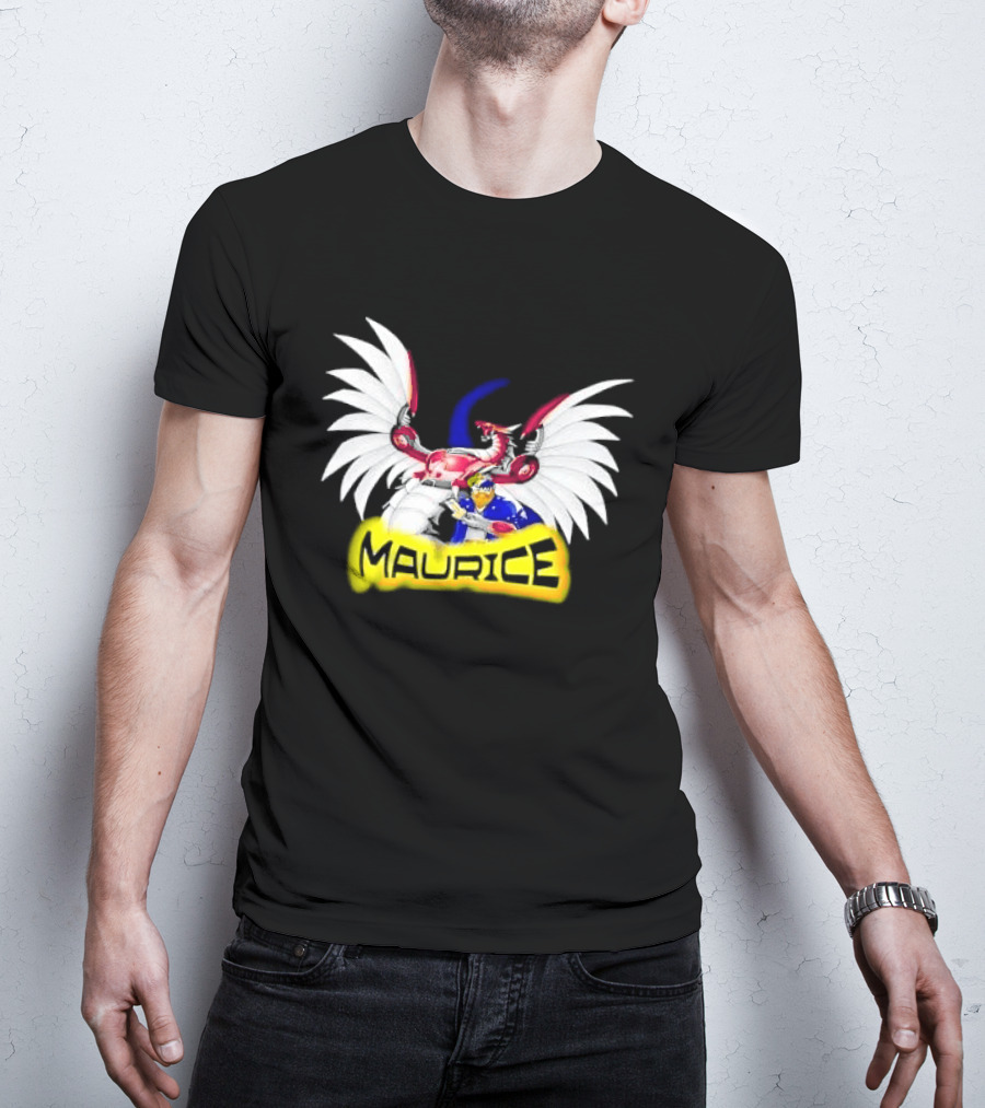Maurice Cybernetic Dragon Winged Anime Duelist Trading Card Yellow T-Shirt