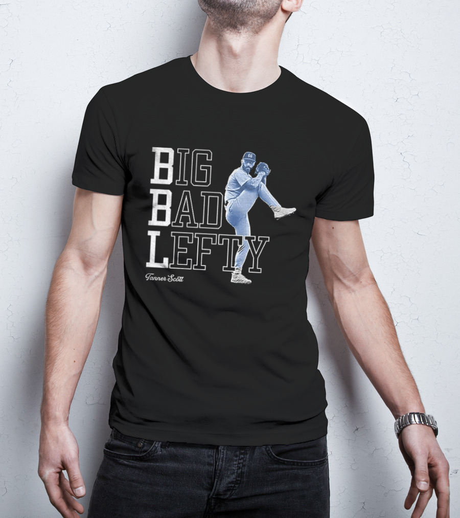 Miguel Rojas Wearing Tanner Scott Big Bad Lefty 66 T-Shirt
