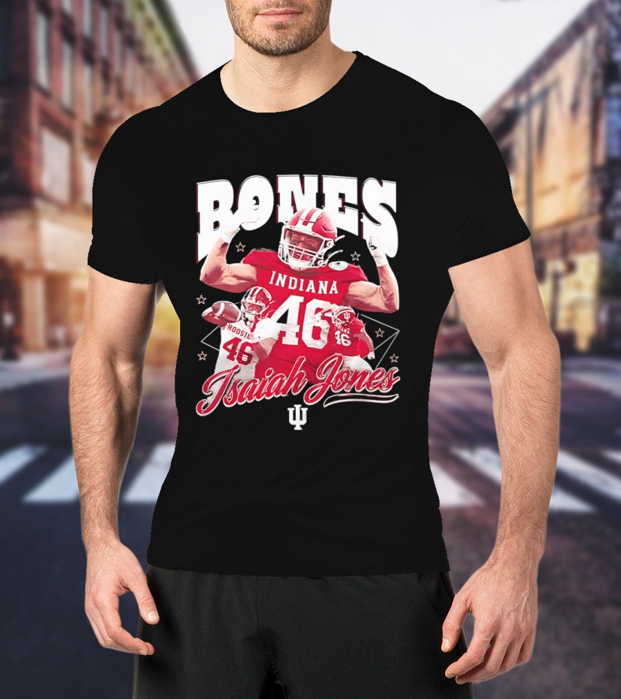 Isaiah Jones Indiana Hoosiers Football Bones 46 T-Shirt