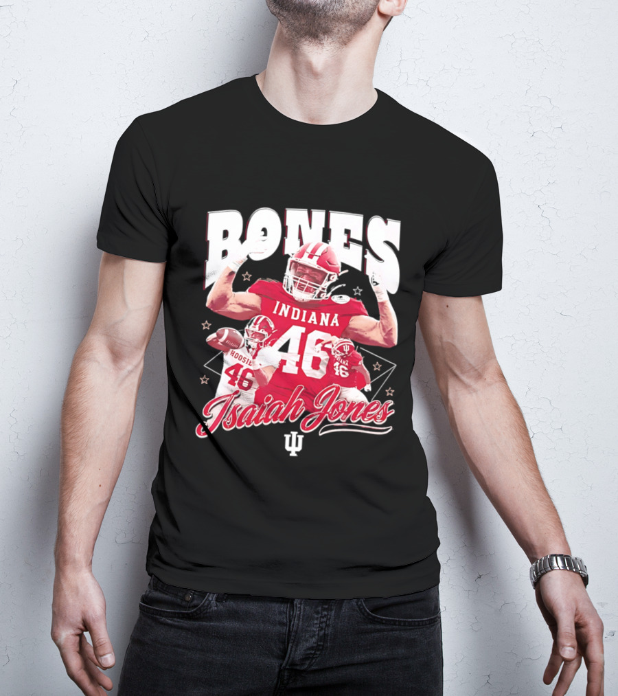Isaiah Jones Indiana Hoosiers Football Bones 46 T-Shirt