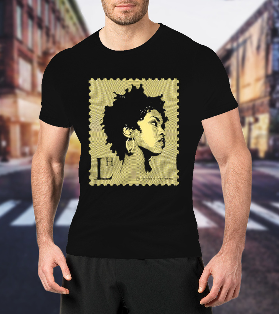 Everything Is Lh Gold Line Afro Woman Stamp T-Shirt