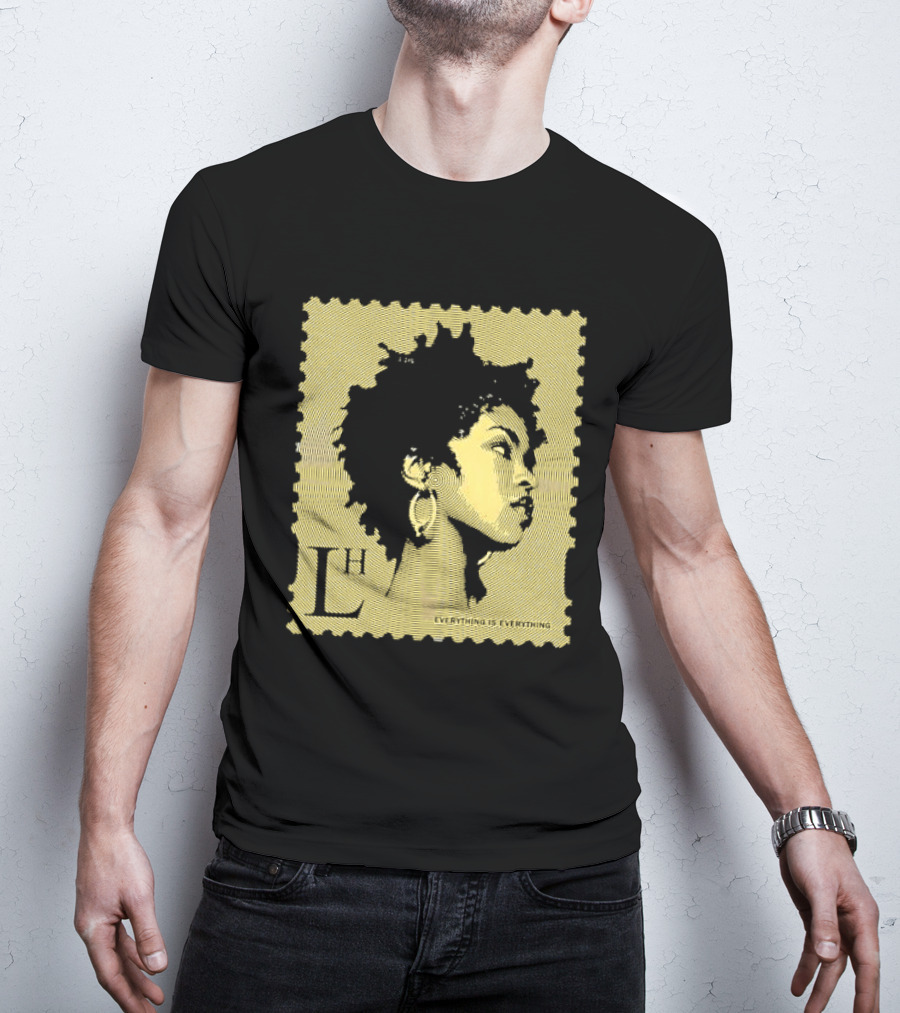 Everything Is Lh Gold Line Afro Woman Stamp T-Shirt