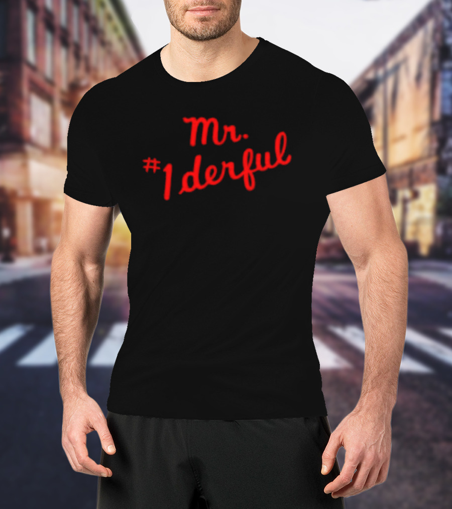 Mr 1derful Red Cursive Handwriting Script T-Shirt