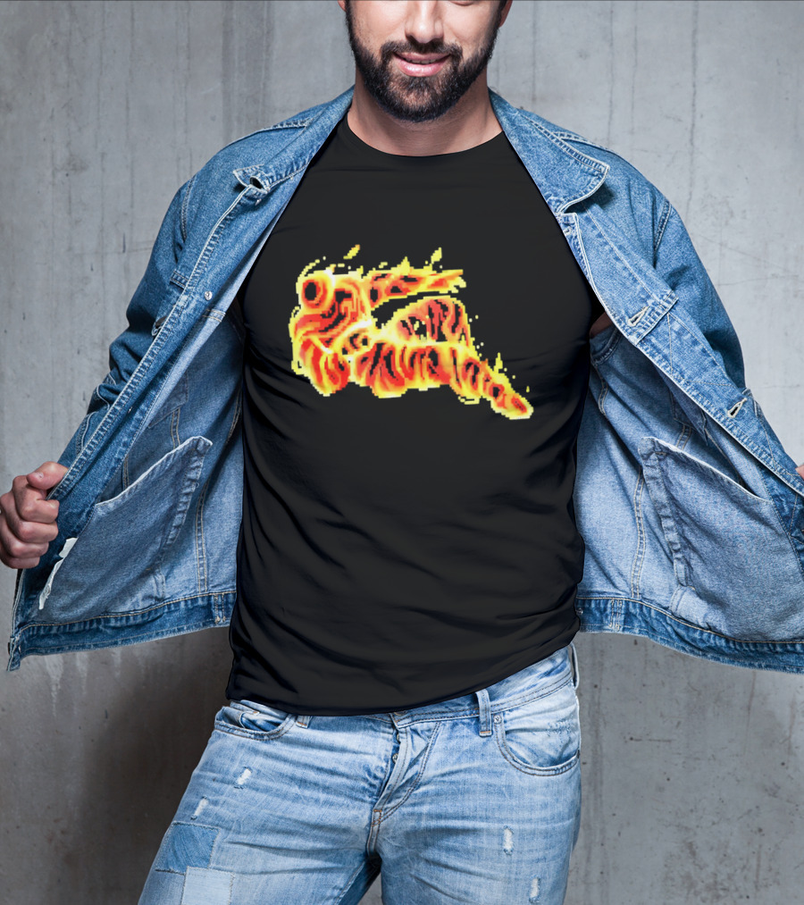 Fiery Waves Of Burning Flame Blaze In Yellow Orange Red Hues T-Shirt