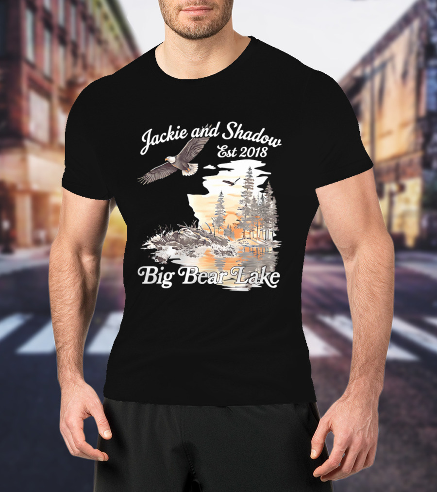 Jackie And Shadow Est 2018 Big Bear Lake Bald Eagles Family Scenic Nature T-Shirt