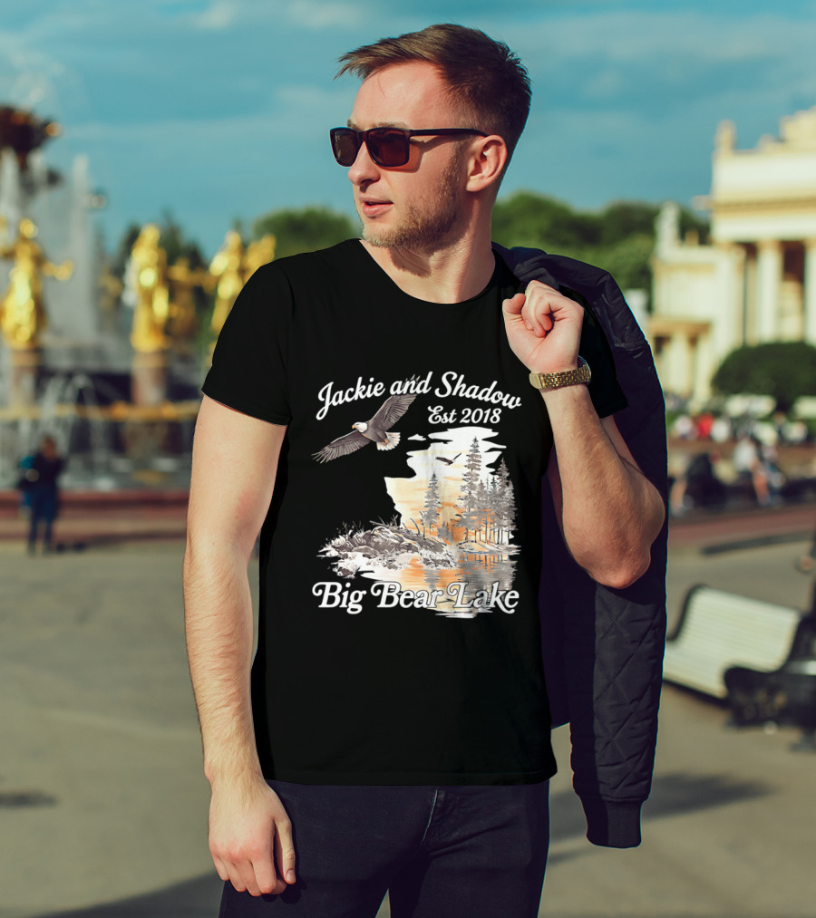 Jackie And Shadow Est 2018 Big Bear Lake Bald Eagles Family Scenic Nature T-Shirt