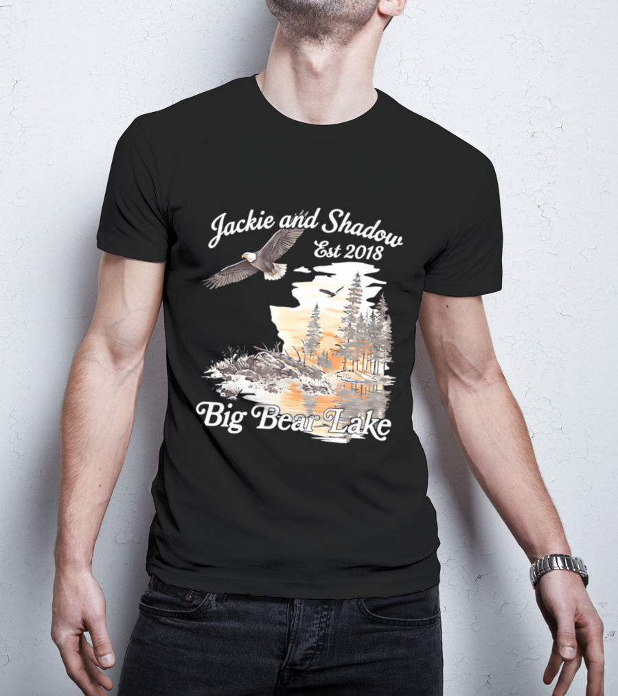 Jackie And Shadow Est 2018 Big Bear Lake Bald Eagles Family Scenic Nature T-Shirt