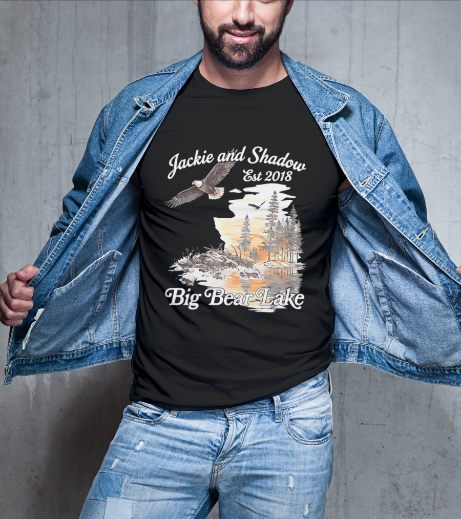 Jackie And Shadow Est 2018 Big Bear Lake Bald Eagles Family Scenic Nature T-Shirt