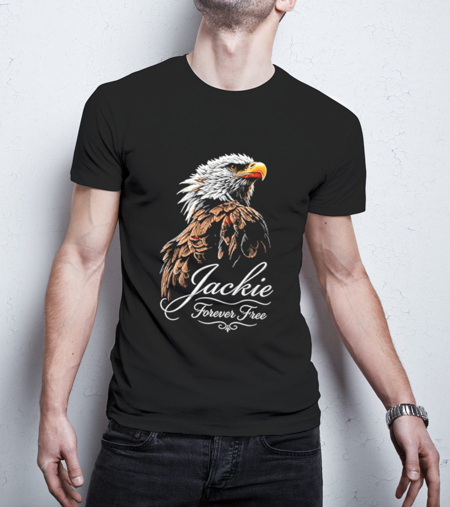 Jackie Forever Free Bald Eagle Detailed Feathers T-Shirt