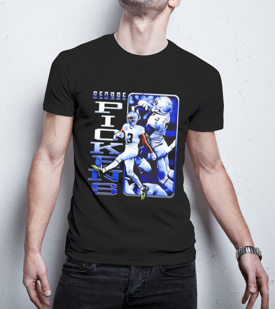 George Pickens Football Catching Collage Blue T-Shirt