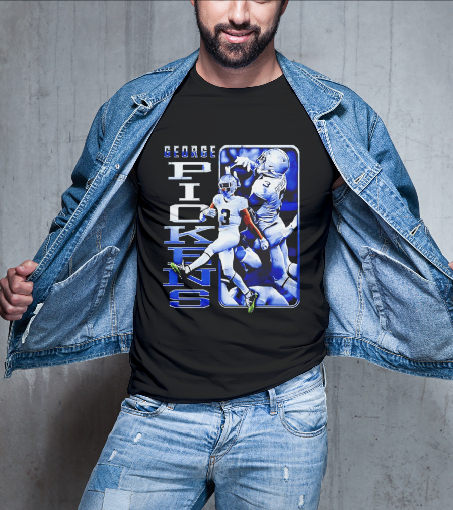 George Pickens Football Catching Collage Blue T-Shirt