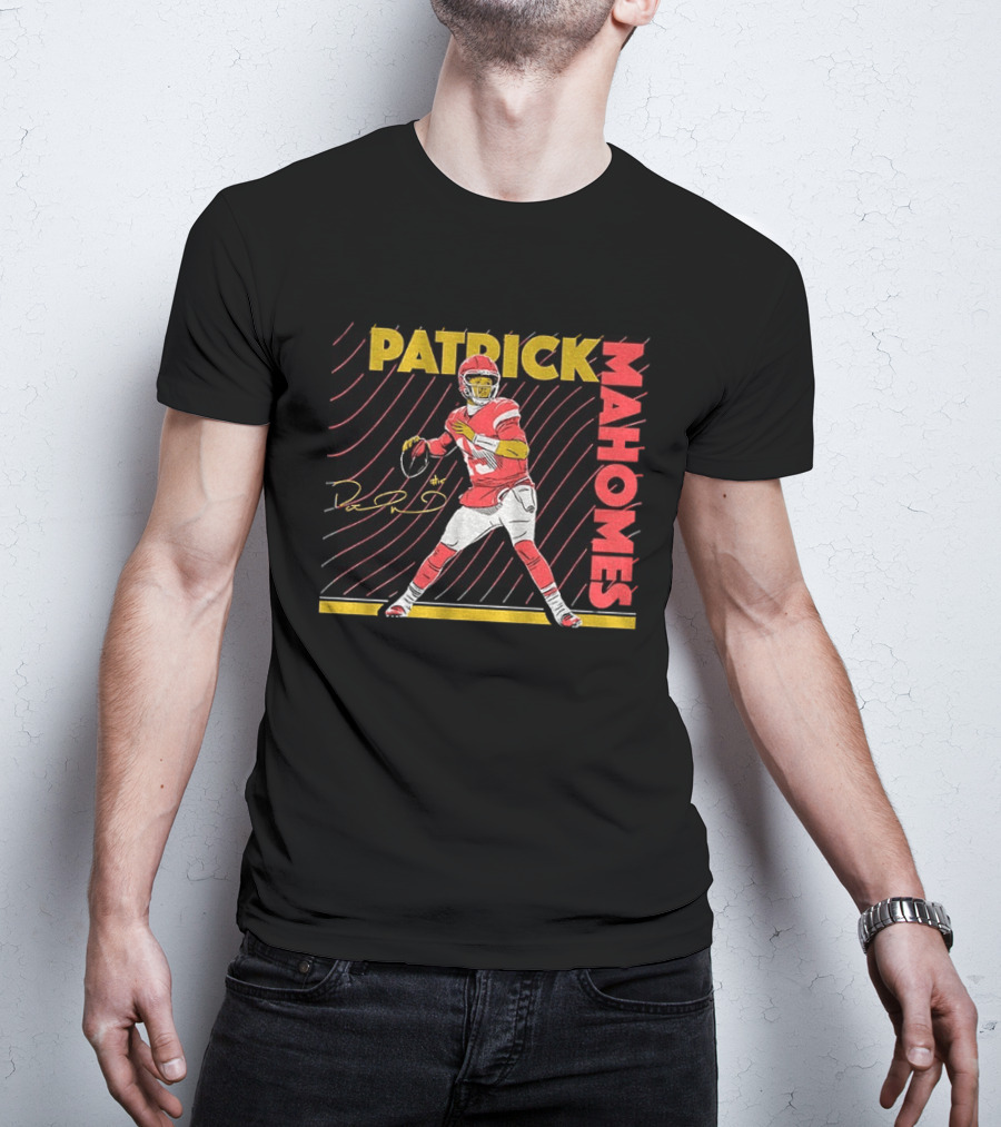 Patrick Mahomes Kansas City Chiefs Football Player Signature T-Shirt