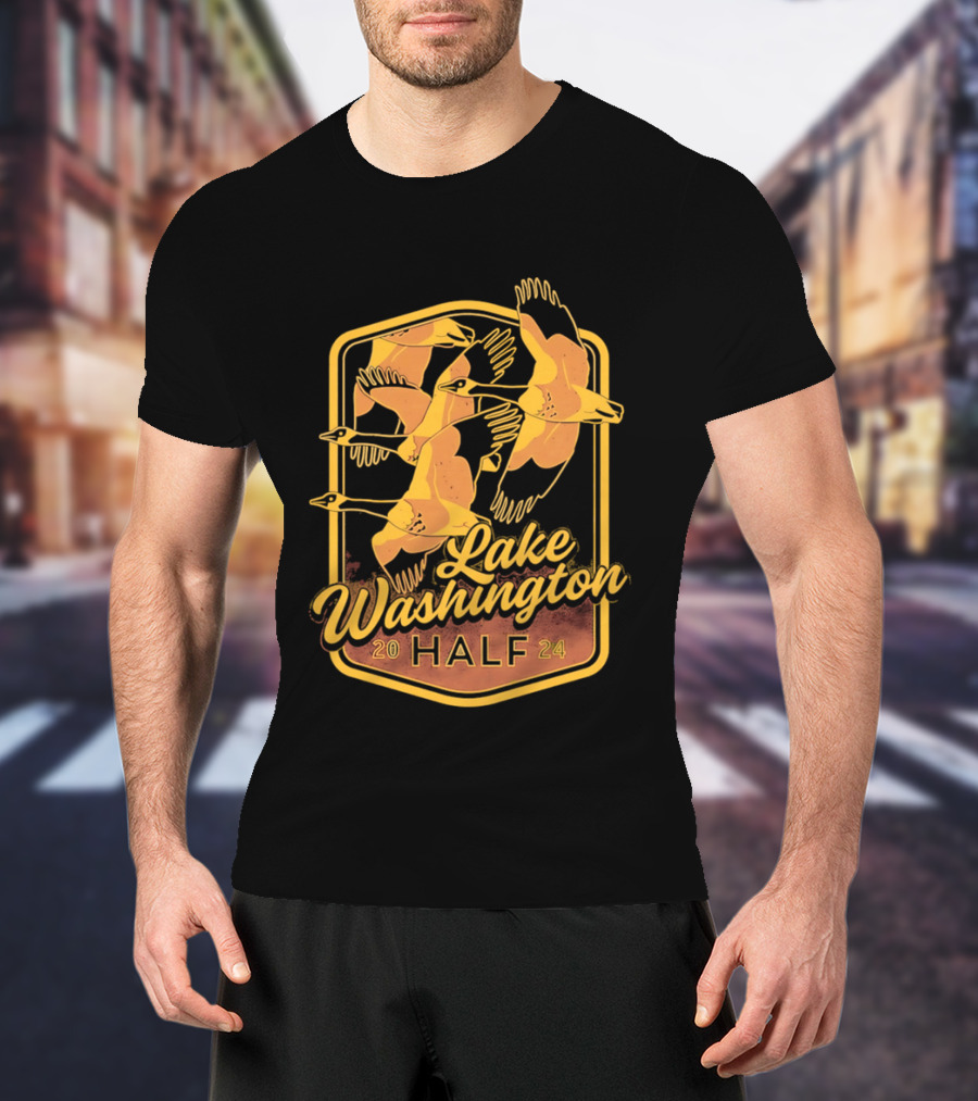 Lake Washington Half Marathon 2024 Geese T-Shirt
