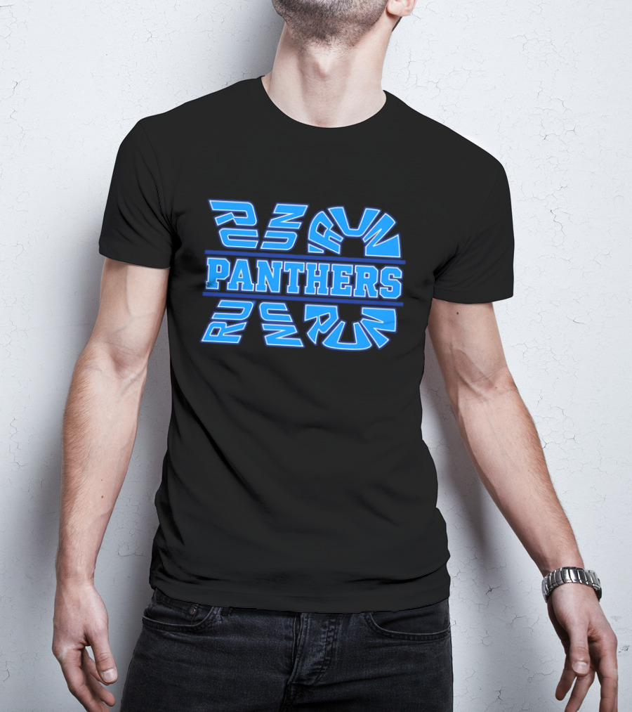 Run Panthers Repeated Blue Kinetic Athletic Block T-Shirt