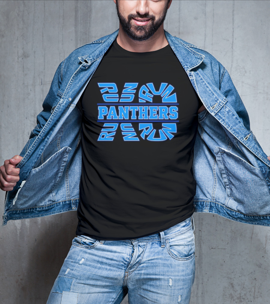 Run Panthers Repeated Blue Kinetic Athletic Block T-Shirt