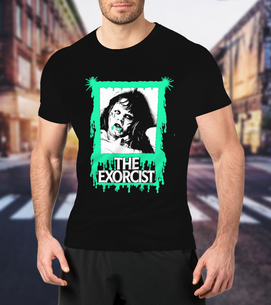 The Exorcist Regan Macneil Neon Drip Horror T-Shirt