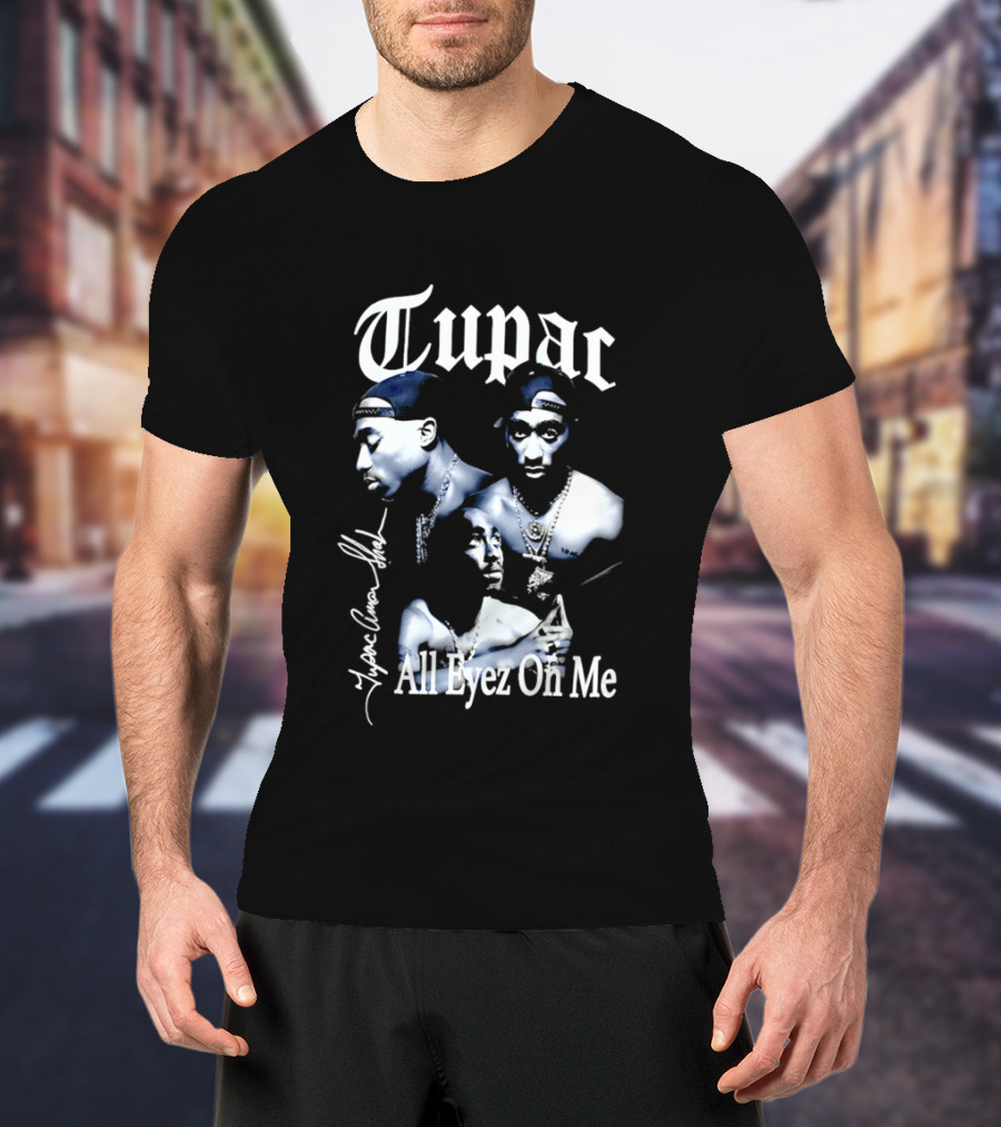 Tupac All Eyez On Me Tupac Amar Shakur Signature Iconic Album T-Shirt