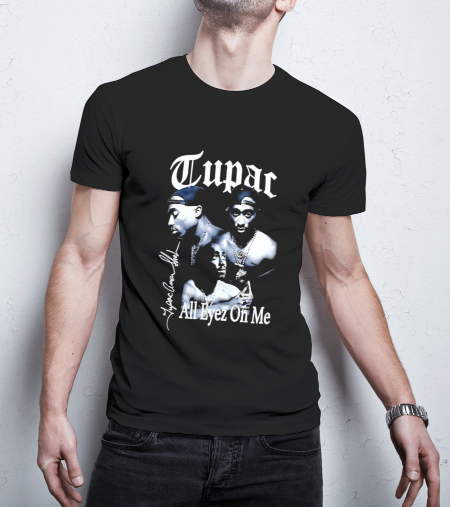 Tupac All Eyez On Me Tupac Amar Shakur Signature Iconic Album T-Shirt