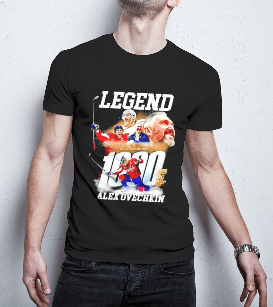 Legend Alex Ovechkin 1000 Career Goals Washington Capitals NHL Player T-Shirt
