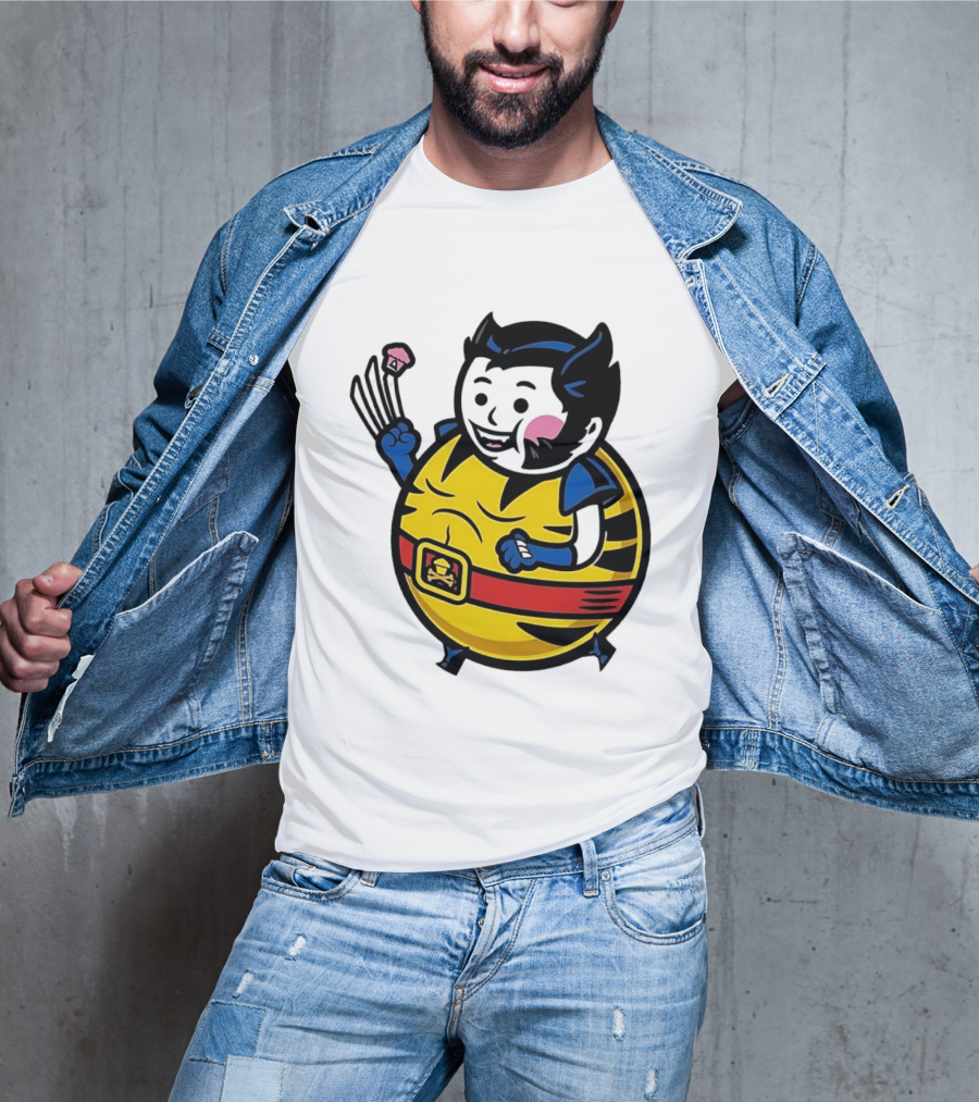 Wolverine Cupcake Fan With Claws And Round Yellow Outfit T-Shirt