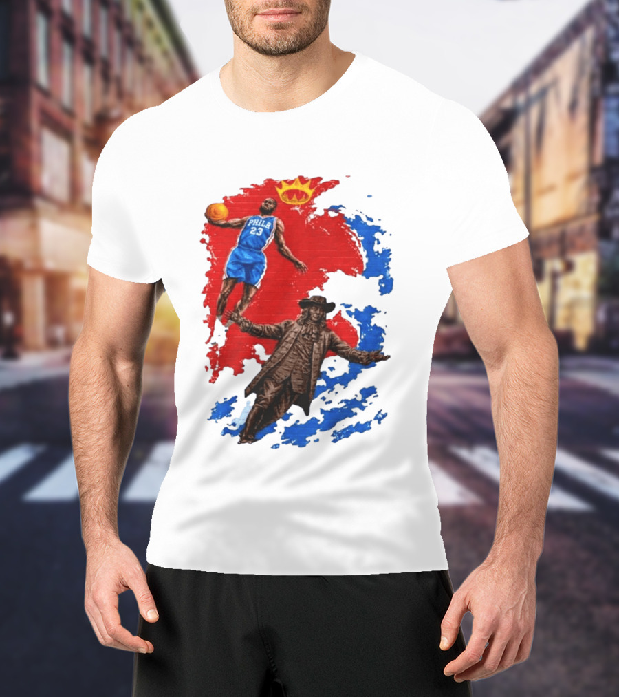 LeBron James Philadelphia Crown Mural Art In Chinatown T-Shirt