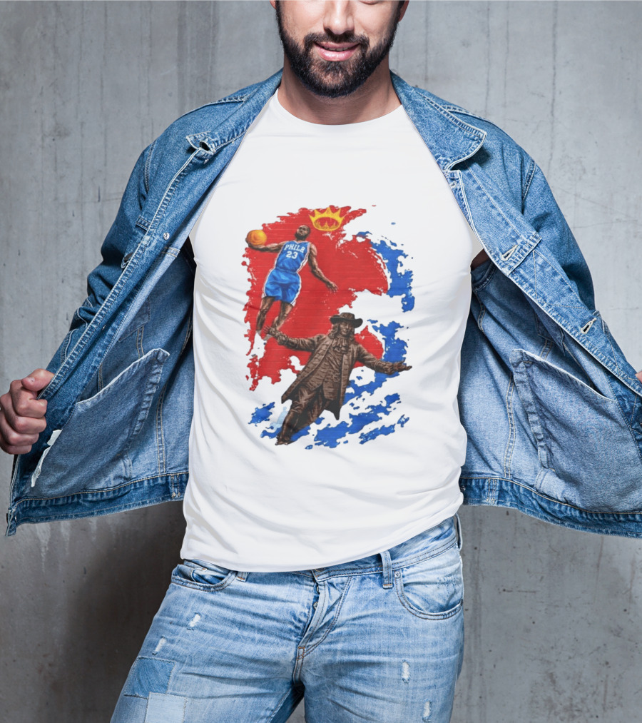 LeBron James Philadelphia Crown Mural Art In Chinatown T-Shirt