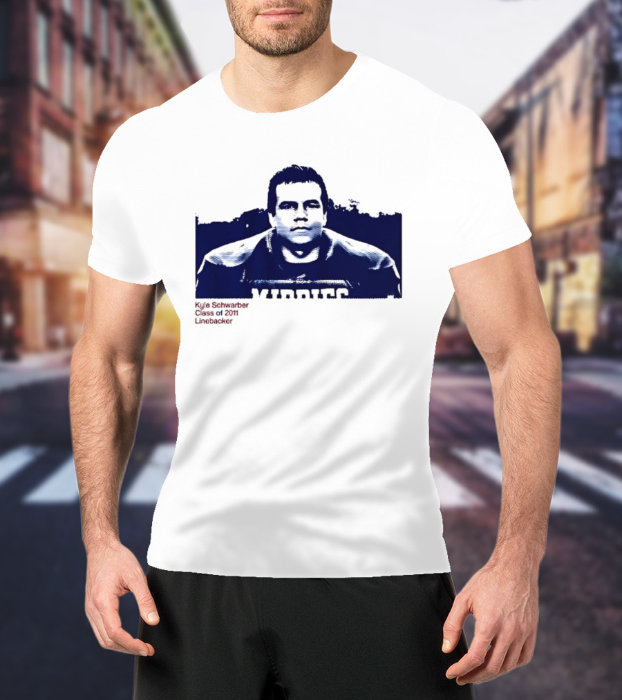 Middies Kyle Schwarber Class Of 2011 Linebacker Blue Stencil T-Shirt