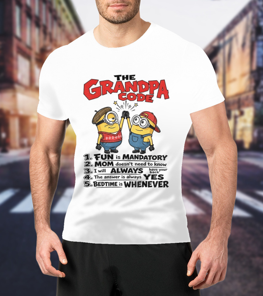 Minion The Grandpa Code Fun Rules Mandatory Mom Minions Humor T-Shirt