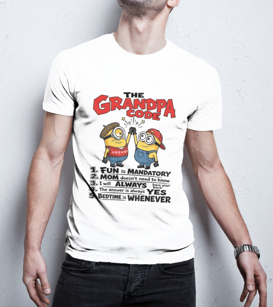 Minion The Grandpa Code Fun Rules Mandatory Mom Minions Humor T-Shirt