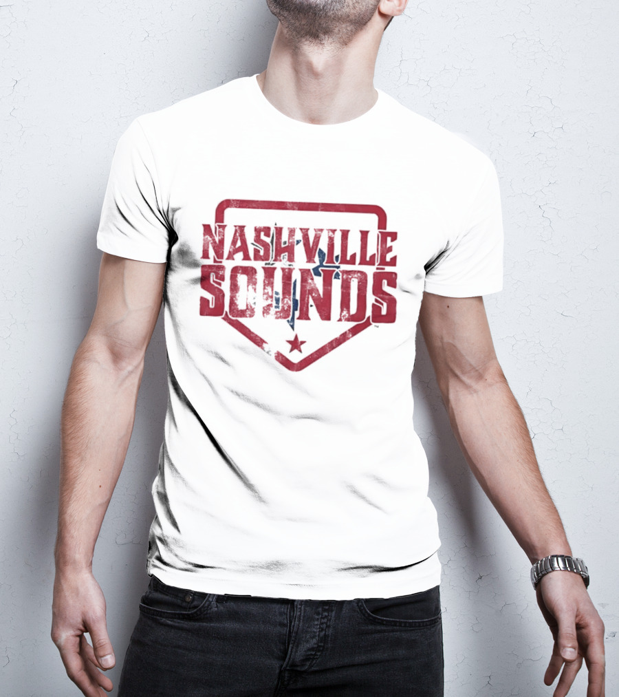 Nashville Sounds Distressed Home Plate Tennessee State Star T-Shirt