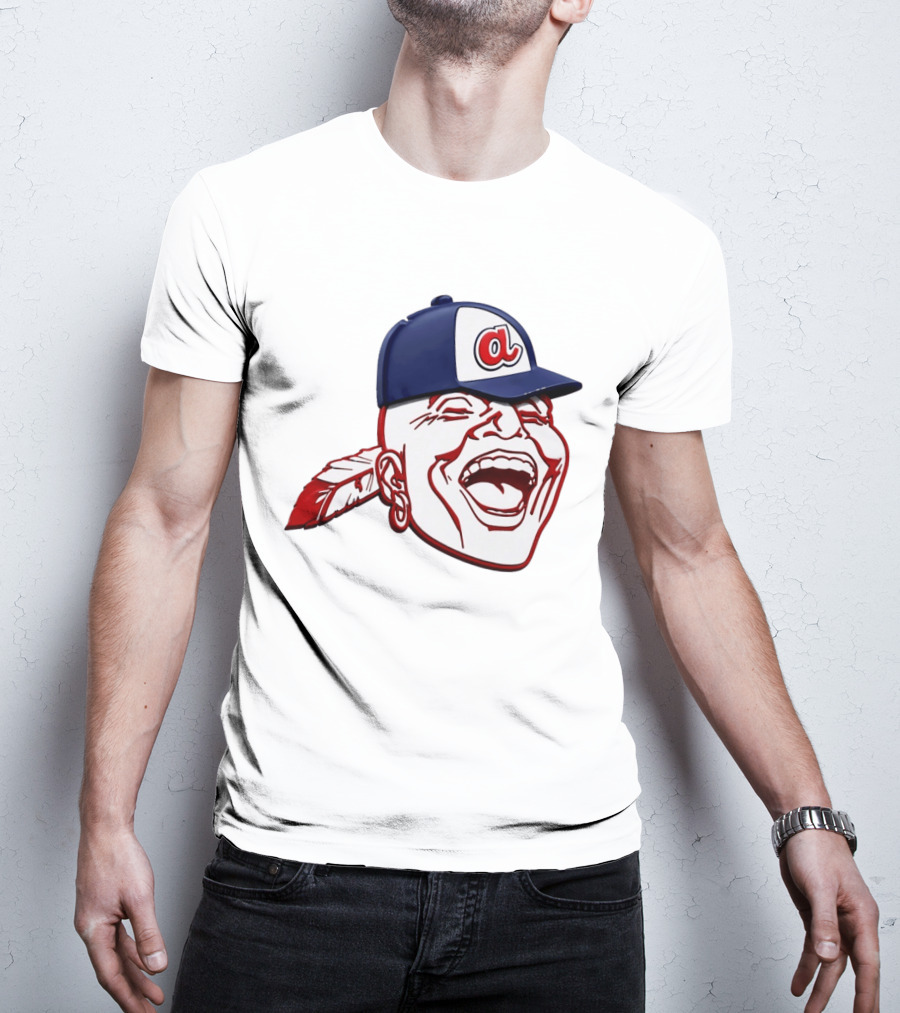 Hank Aaron Era 1970s Atlanta Braves Chief Cap T-Shirt