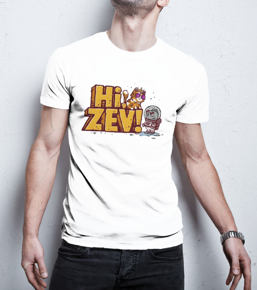 Hi Zev Cartoon Calico Cat Sunglasses Astronaut Creature T-Shirt