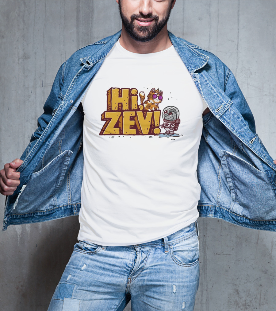 Hi Zev Cartoon Calico Cat Sunglasses Astronaut Creature T-Shirt