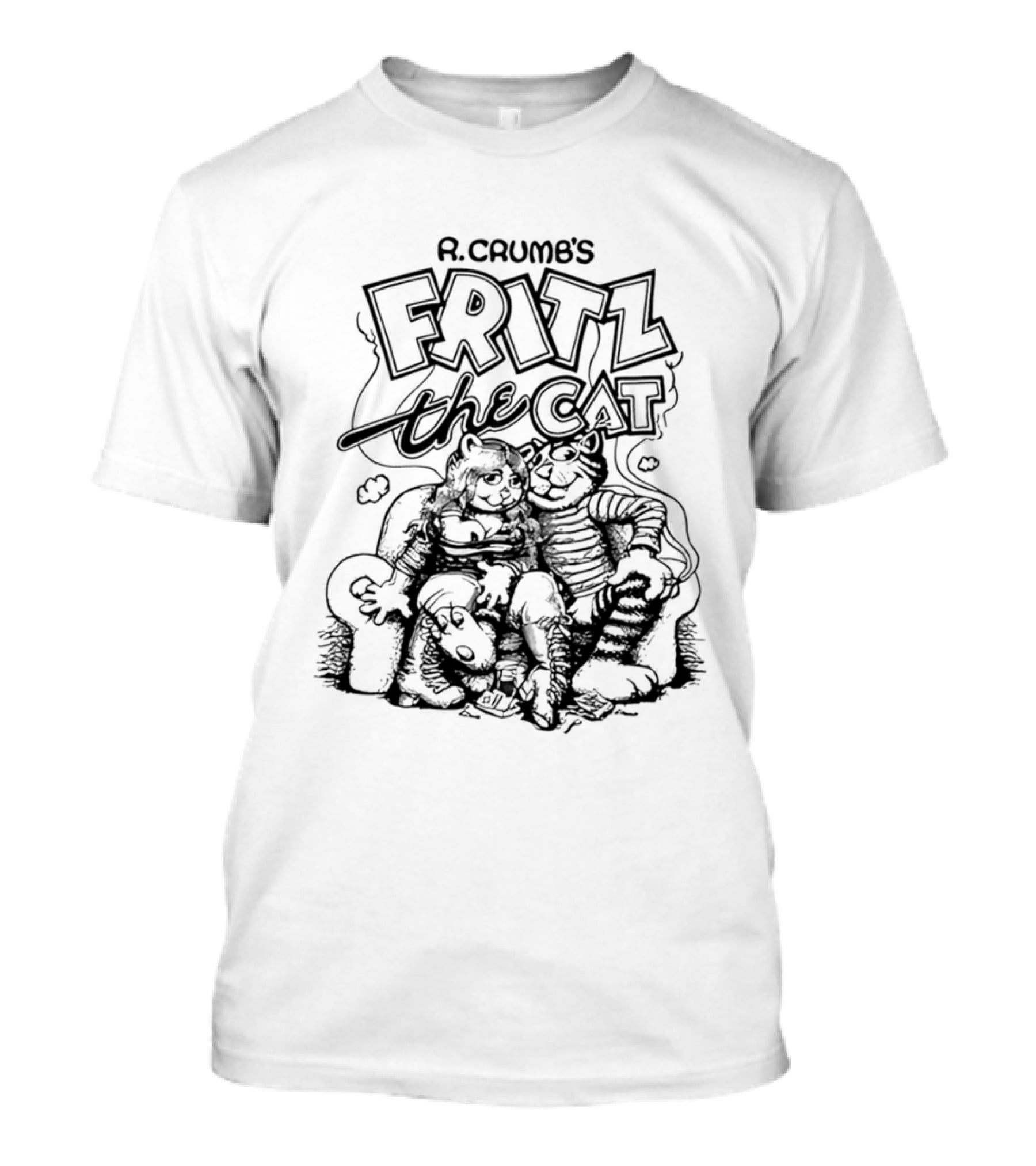 R. Crumb's Fritz The Cat Couch With Characters Smoking And Relaxing T-Shirt