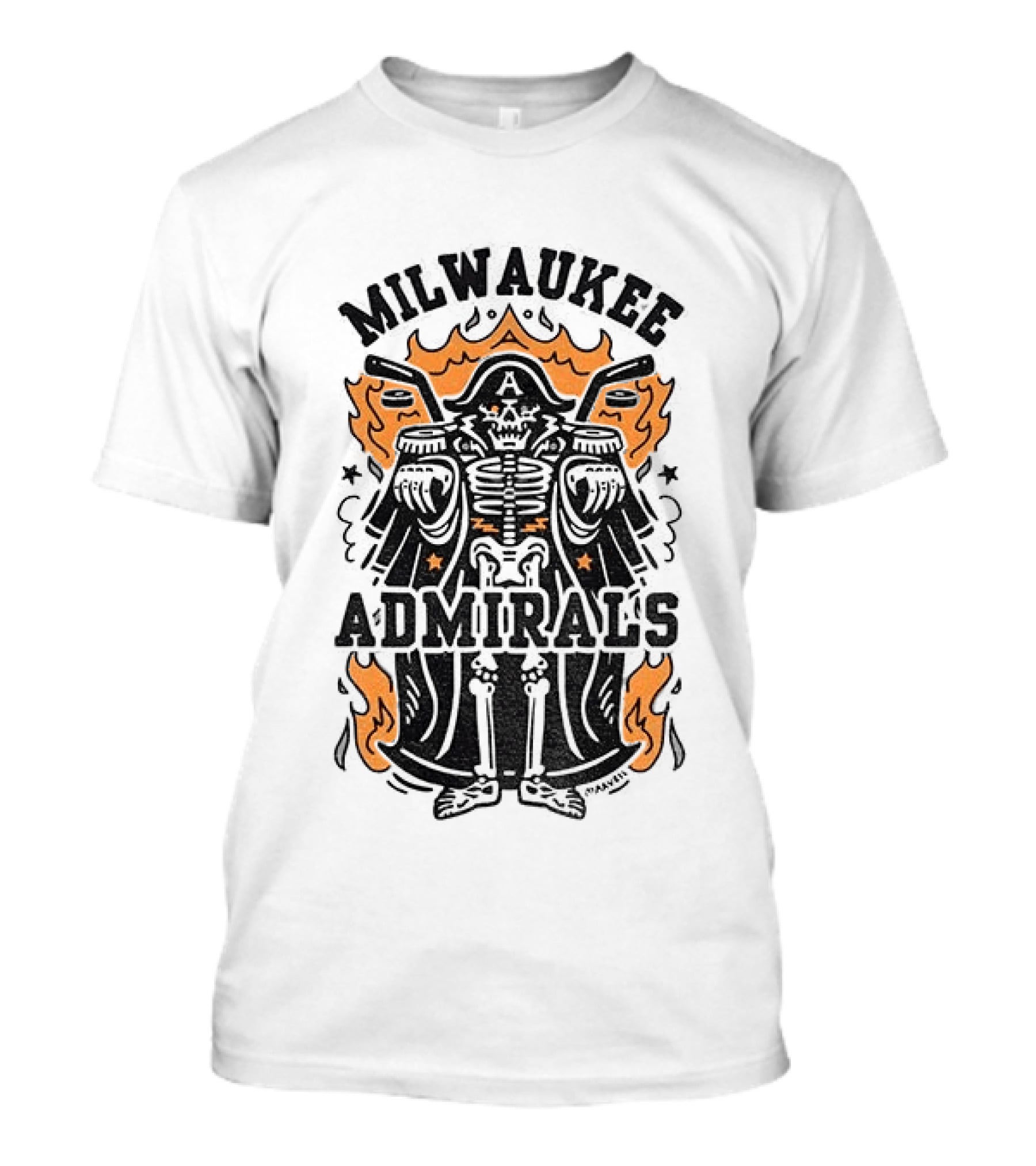 Milwaukee Admirals Skeleton Emblem Halloween T-Shirt