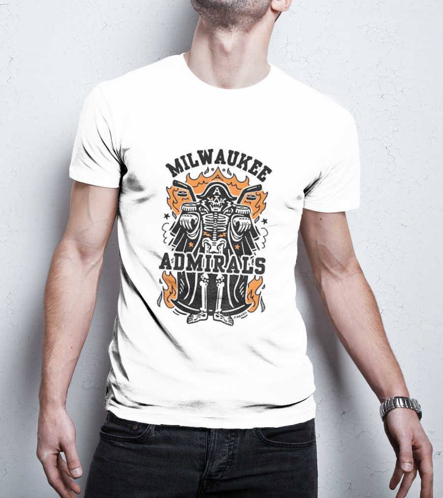 Milwaukee Admirals Skeleton Emblem Halloween T-Shirt