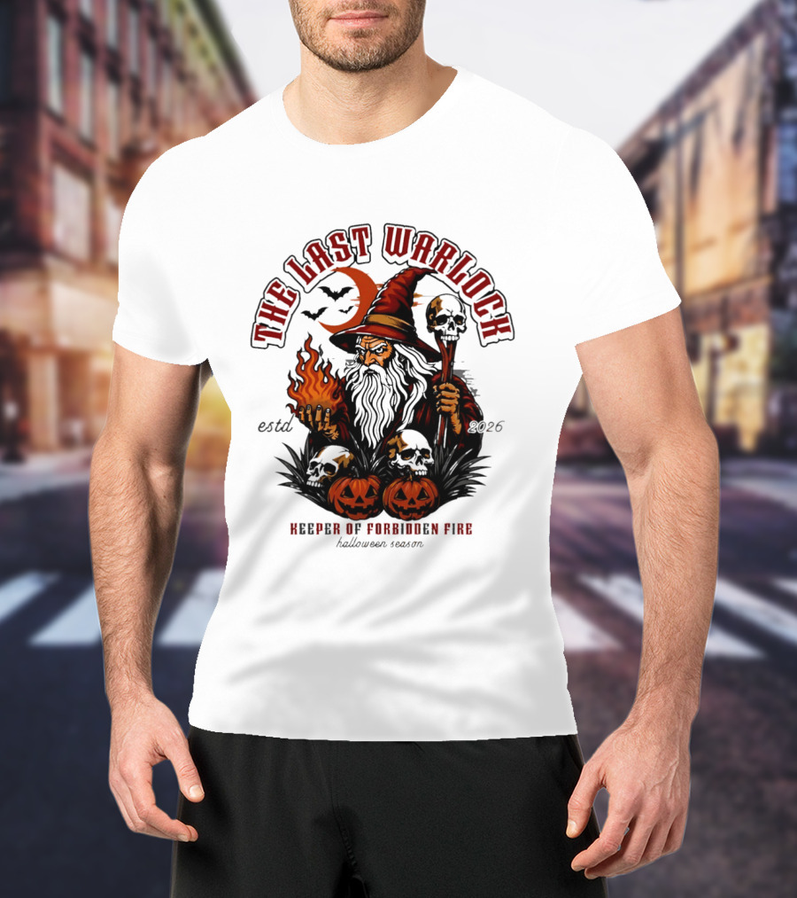 The Last Warlock Keeper Of Forbidden Fire Halloween 2026 T-Shirt