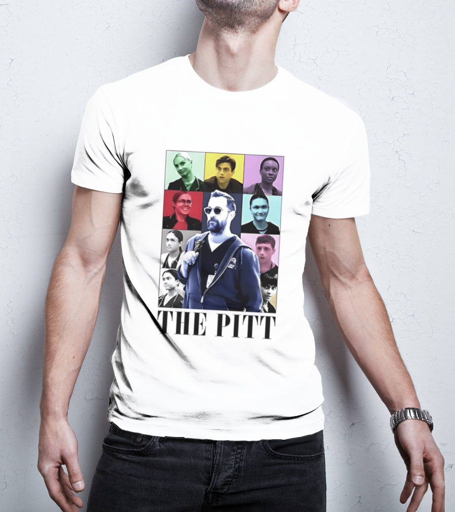 The Pitt Colorful Pop Grid Doctor Portraits Bearded Man In Sunglasses T-Shirt