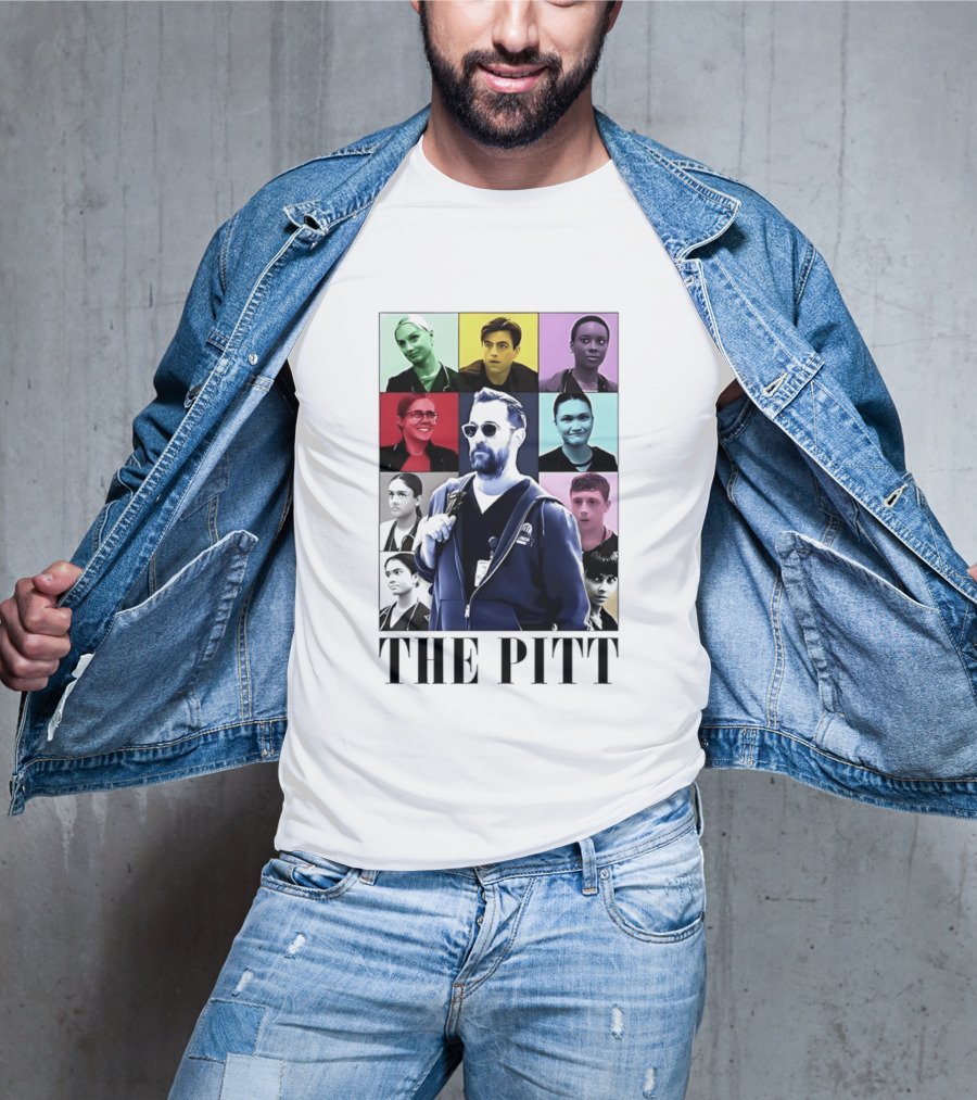 The Pitt Colorful Pop Grid Doctor Portraits Bearded Man In Sunglasses T-Shirt