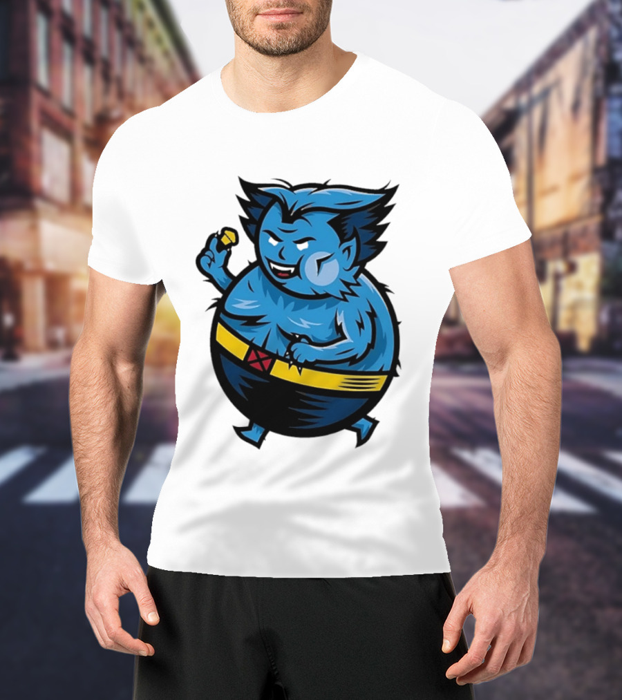 X Men Beast Caricature Cartoon Blue Character Cupcake T-Shirt