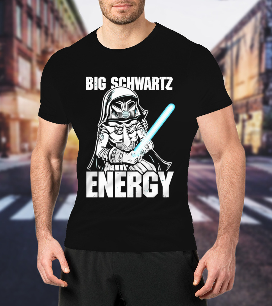 Big Schwartz Energy Dark Helmet Glowing Blue Sword T-Shirt