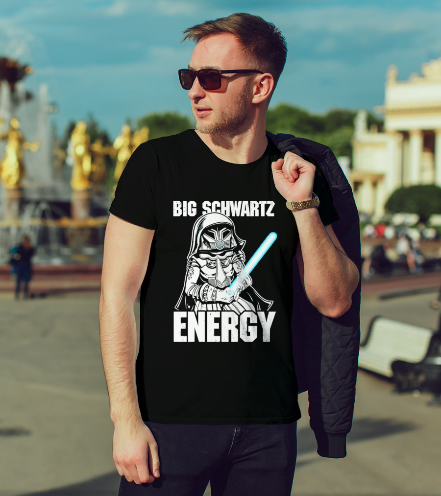 Big Schwartz Energy Dark Helmet Glowing Blue Sword T-Shirt