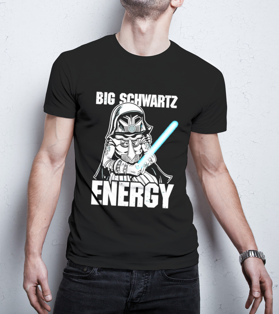 Big Schwartz Energy Dark Helmet Glowing Blue Sword T-Shirt