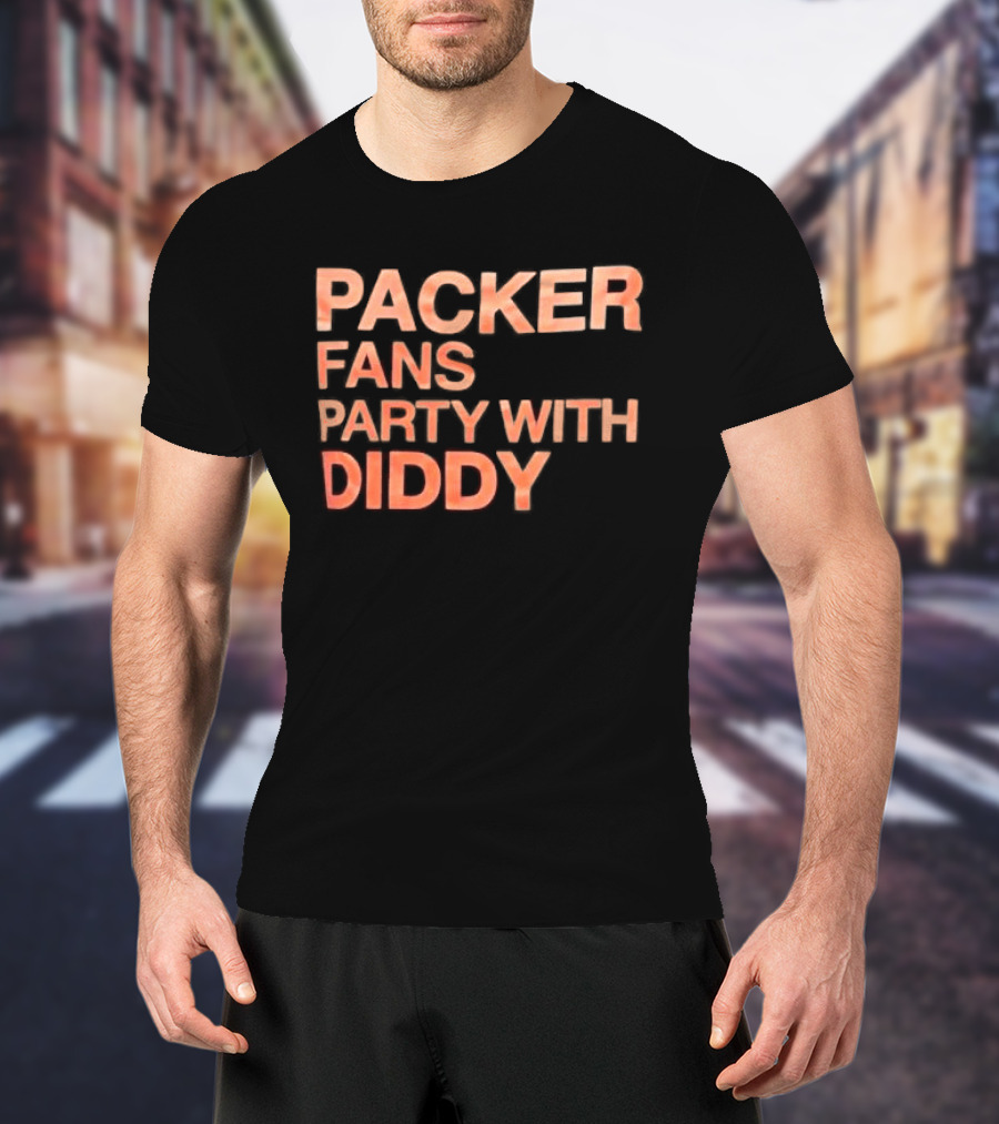 Packer Fans Party With Diddy Orange Clay Lettering T-Shirt