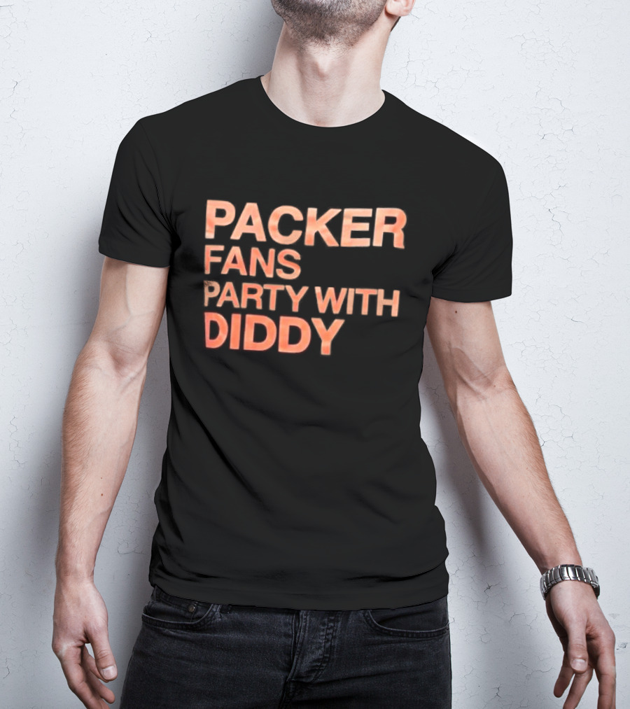 Packer Fans Party With Diddy Orange Clay Lettering T-Shirt