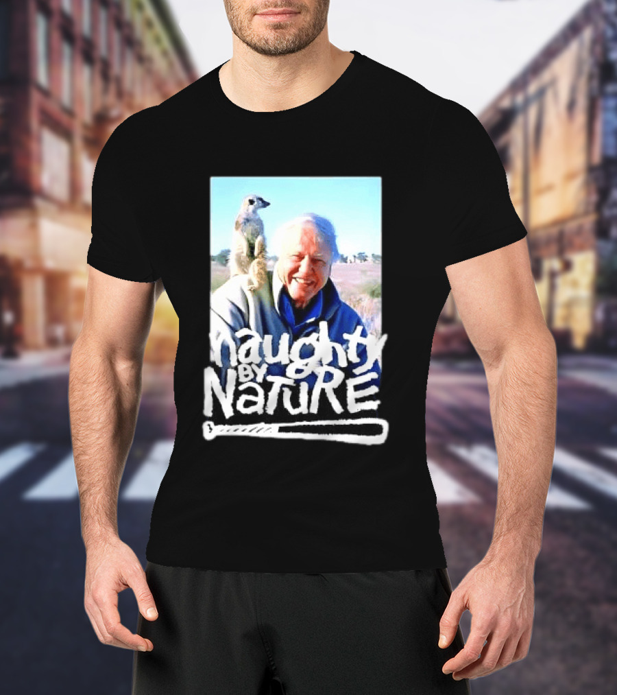Naughty By Nature David Attenborough Meerkat Wildlife Photo T-Shirt