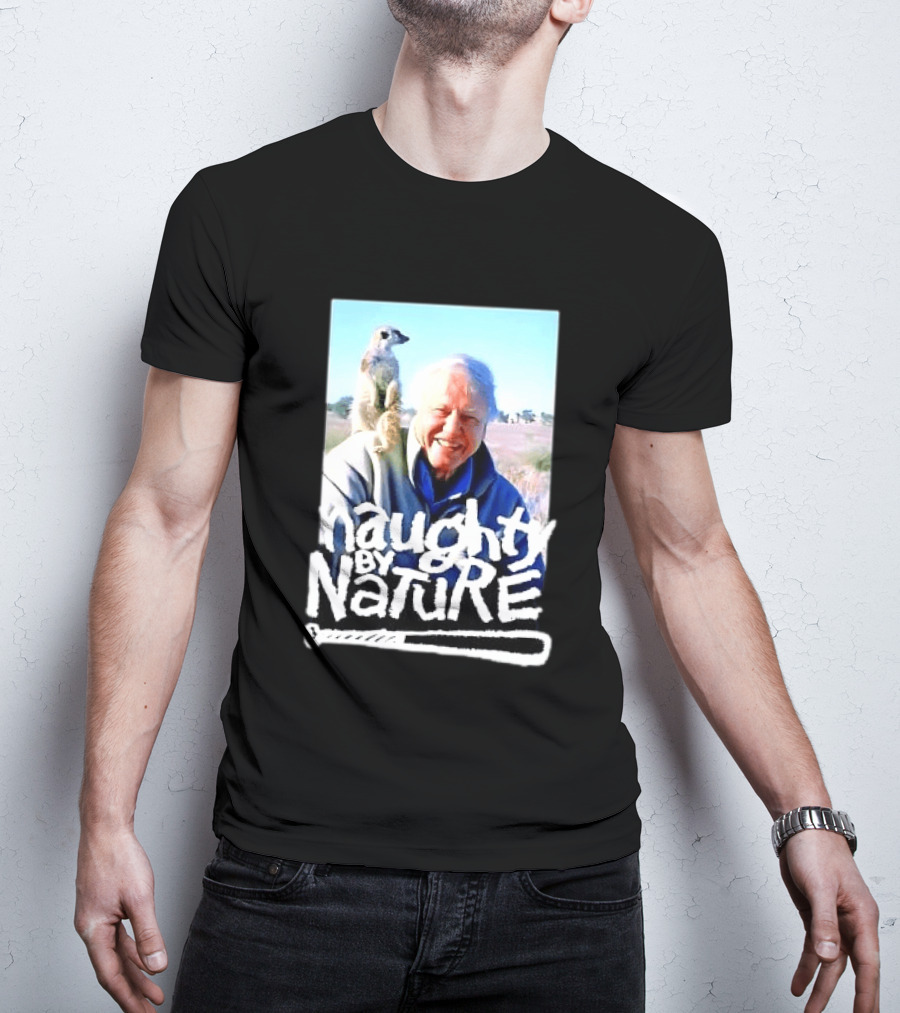 Naughty By Nature David Attenborough Meerkat Wildlife Photo T-Shirt