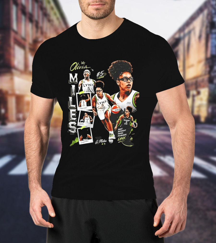 Olivia Miles No 5 Minnesota Lynx Fearless Driven Determined T-Shirt